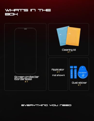 Image of Lensarmor Compatible with iPhone 17 / iPhone 16 Pro Borderless Tempered Glass Screen Protector, 0.33 mm 300 CC Military Grade Glass, Speaker Dust Grill, Full View, Case Friendly, Scratch Resistant