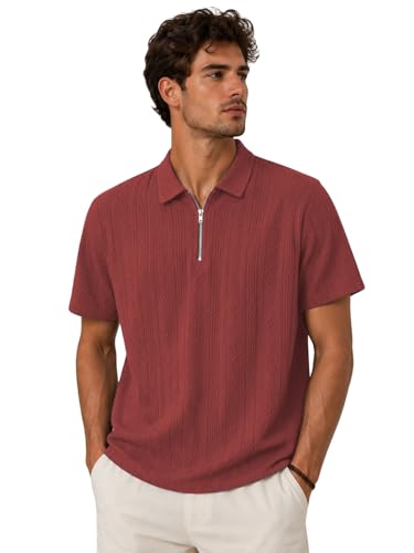 Image of TAGDO Men's Chain Jacquard Polo T Shirt | Half Sleeve | Comfortable Fit Wear | Stylish Casual Look | Breathable Feel |Modern Style | Easy Movement | Everyday Wear (Polo)