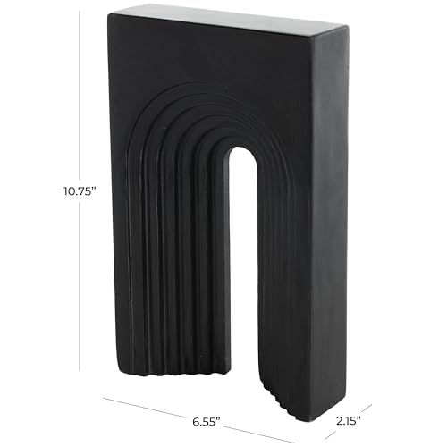 Escultura decorativa geométrica rectangular de mármol negro miniatura 2