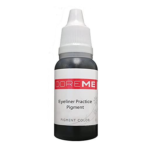 Doreme Pigment Practice Eyeliner Pigment 1/2oz for Permanent Makeup Microblading Micropigmentation Practicing Black