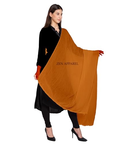 Image of Zen Women's Solid Premium Cotton Dupatta 2.25 Meters 100% Pure Cotton