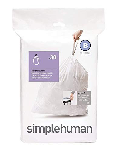 Image of Simplehuman Bin Trash Can Bags Liners New 6l Litres Size B Box Pack of 30
