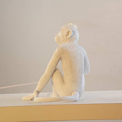 Monkey Lamp, White Monkey Table Lamp Funky Animal Light Of Life Art Sitting Skeleton Gothic Love Designer Home Decor For Kids Dorm Rooms Bedside Gift #TOP6