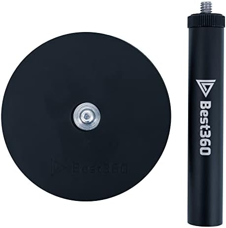 Best360 Black Rubber Coated 88MM Circular Magnetic Camera Mount And 10CM Aluminium Alloy Spacer