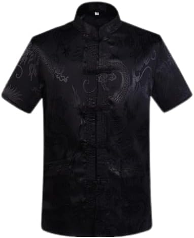 Tang Shirt Men Silk,Tang Suit Men Short Sleeve Shirt,Hanfu Chinese Traditional Clothes,Chinese Clothing Tang Suit Tops