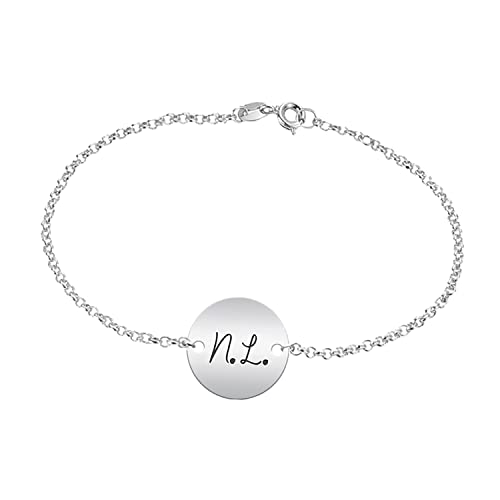 MI JOYA PERSONALIZADA - Pulsera con medalla PLATA DE LEY personalizada con...