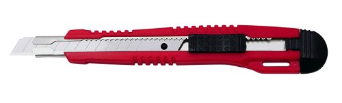 Wedo 783009 Professionnel Cutter Lame Standard, Führunng en Métal, 9 mm, Rouge/Noir