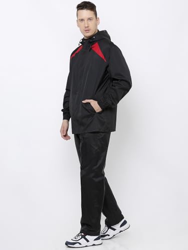 Image of Rain Coat for Men,Waterproof Raincoat with Polyester Jacket & Pants