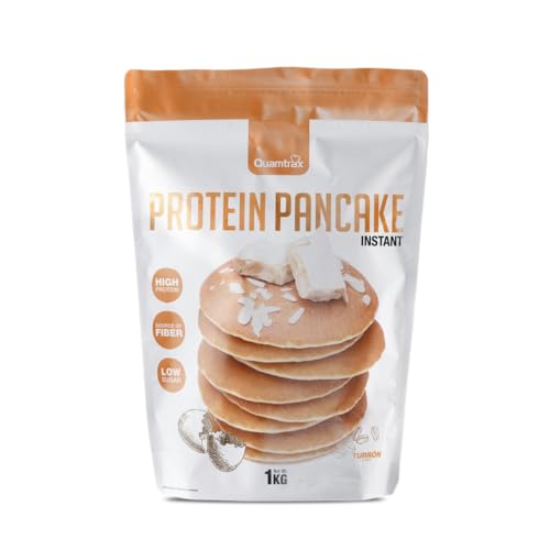 Quamtrax Nutrition - Protein Pancake - 1 kg - Turrón - Alto en proteínas, bajo en azúcar y delicioso sabor