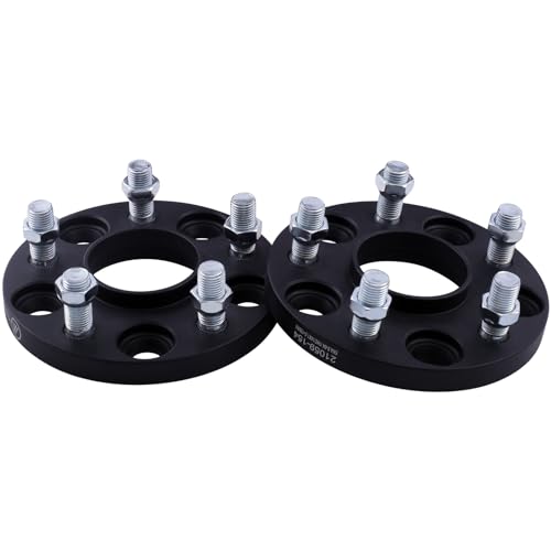 VLAOSCHI Black Forged 5x120 to 5x4.5 Hubcentric Wheel Adapters 15MM 14x1.5 Studs 64.1mm Bore Compatible with Honda-Acura-Tesla (5x120 Hub to 5x114.3 Rim) for Odyssey Pilot Model S X - Pack of 2