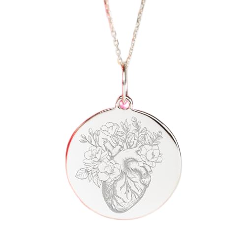 Collier cœur anatomique LKBEADS en argent 925 avec pendentif de 24 mm et chaîne de 45 cm