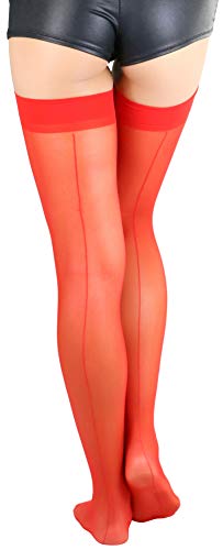 Image of ToBeInStyle Women's Sheer Seamless Nylon Contrasting Backseam Stocking