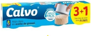 Light Tuna in Vegetable Oil 80g Calvo – Pack 3+1 per Unit, Multipack of 2 (8 Tins Total)