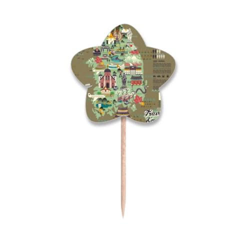 Drapeaux Corée du Sud cure-dents déco cupcake et pic apéritif dînatoire lable étoile