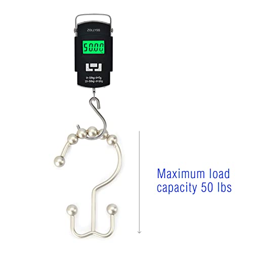 2Lbdepot Double Sided Shower Curtain Hooks, Decorative Brushed Nickel Shower Curtain Hooks Rust Proof, Premium Stainless Steel Metal Hooks , Easy Glide Rollers, Set Of 12 Curtain Rod Rings #TOP4
