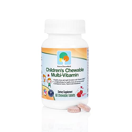 Image of Raise Them Well Great Tasting Chewable Kids Vitamins | Multivitamin for Kids with All-Natural Colors, Flavors, and Sweeteners | Includes Free Kids Vitamin PDF | Strawberry