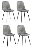 Millhouse Dining Chairs with Sturdy Metal Legs, Set of 4 for Kitchen and Living Room D20991 Velvet DuneGrey
