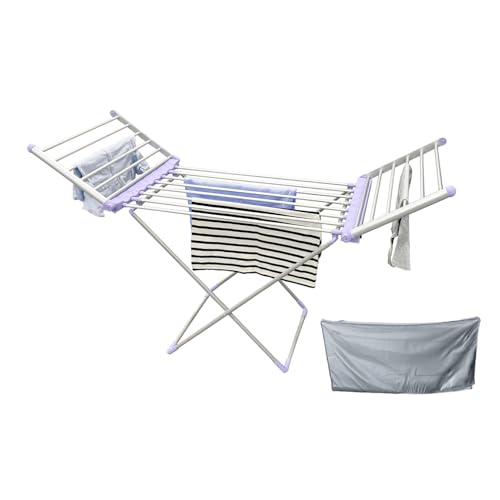 Spring & Spruce Speedi-Dry Winged Heated Clothes Airer with 3 Tiers - Fast & Effective Drying - Energy Efficient - Large Capacity - Adjustable Temperature - Lightweight & Compact