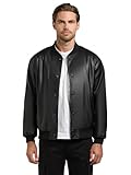 khujo Herren leichte Kunstlederjacke Übergangsjacke leichte Bomberjacke im Vintage Look Cale Black Gr. XXL