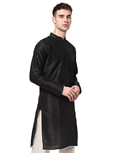 Image of Jompers Men Black & White Solid Kurta
