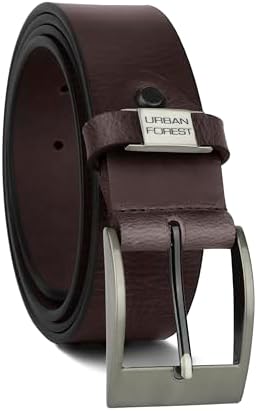 URBAN FOREST Oak Dark Brown Casual Leather Belt for Men
