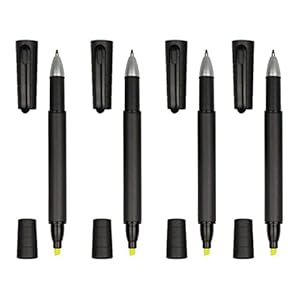 DONTHINKSO Leuke markeerstift Pen Art Markers Pen Geel Beitel-tip Zwarte Bullet Nib Ideaal voor Kinderen Studenten Note…