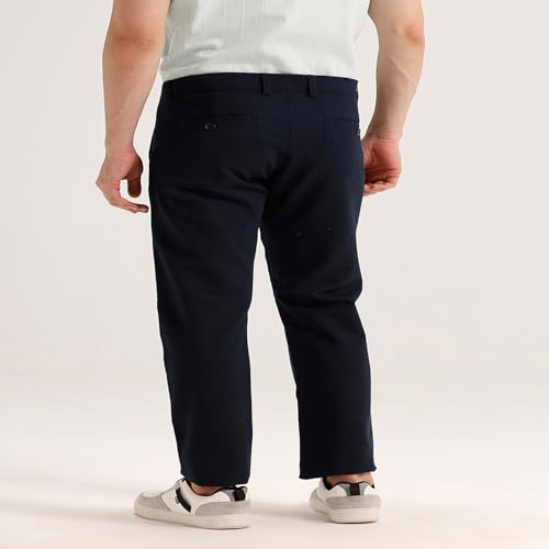 Image of BASICS Premium Cotton Stretch Formal Trousers for Men | Office Pants