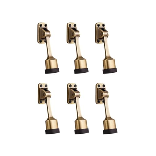 Image of Luxury Door Stopper in Gold | Heavy Duty Metal Door Stops for Home Office | Anti Slip Decorative Door Holder | Modern Gold Finish Door Stop Set for All Floors (Set of 6)