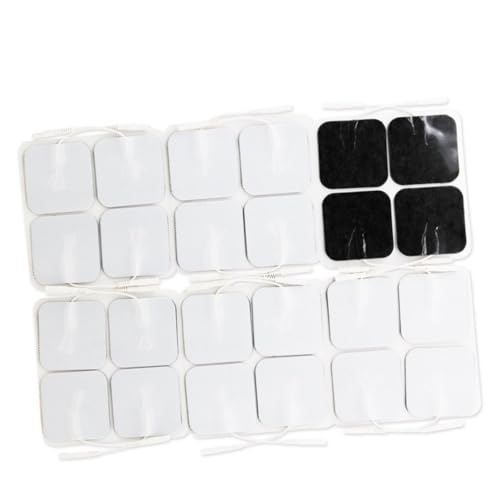 NIYANGLE Almohadillas Electrodos Reutilizables 48 Unidades sin Látex 5X5Cm Autoadhesivas para Ems Gel Sólido de Impedancia Adaptables al Cuerpo Fácil Limpieza