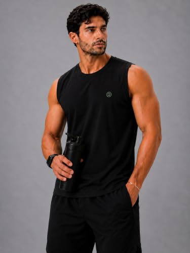 Image of CHKOKKO Sleeveless T Shirts Gym Vest for Men Workout Premium Cotton Blend