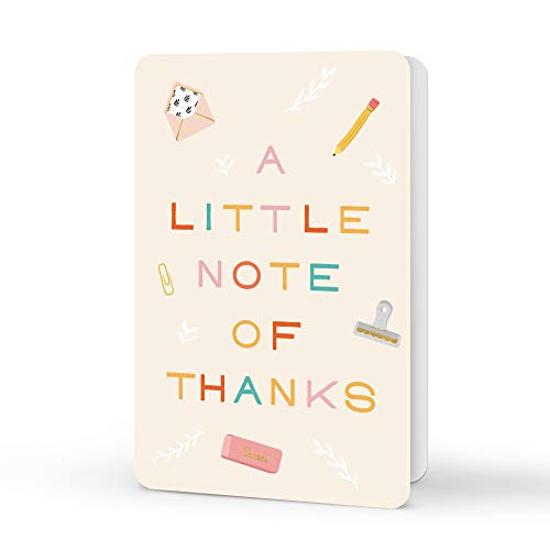 Image of Studio Oh! Tiny Treasures Blank Thank You Cards Set with Envelopes & Stickers, 12 Assorted Note Cards (4 Designs), 4.5 x 5.5 in, 260 GSM Thick Paper, Decorative Stationery Set for Gifts, All Occasions