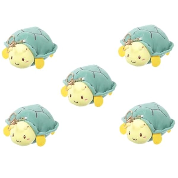 Toyvian 5Pcs Schildpad Bee Pop Pluche Dier Speelgoed Schildpad Tas Hanger Portemonnee Charmes Sleutelhanger Schildpad Pluche Voor Kinderen Pom Pom Sleutelhanger Rugzak Sleutelhangers