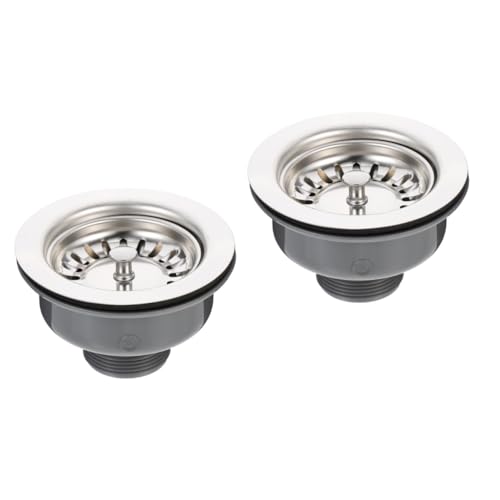 Crépine d'évier en acier inoxydable avec grille de couler durable - Lot de 2