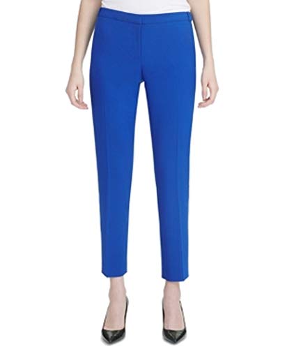 Calvin Klein Womens Petites Highline Mid-Rise Cropped Ankle Pants Blue 12P