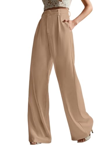 Image of GRECIILOOKS Women High Rise High Waist Trousers Flared Korean Style Formal Pants|Elegant Workwear for Office, College & Events