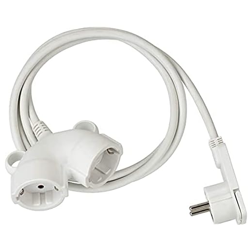 Brennenstuhl Cable alargador de Corriente 3 Metros con Dos enchufes (alargador eléctrico, Cable de 3 m, Doble extensión, 2 Conectores) Blanco