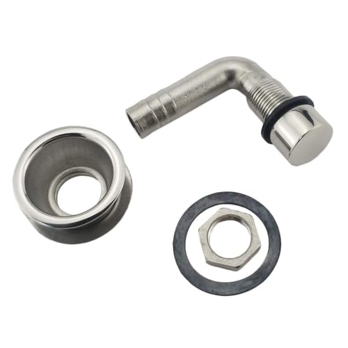 5/8"O.D. Universal 90° Stainless Steel Marine Boat Flush Mount Fuel Gas Tank Vent with Mounting Gasket Hardware Fitting for Marine Boat Yacht - Thumbnail 4