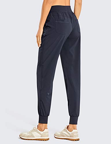 CRZ YOGA Calça de Corrida Leve Feminina com Bolsos de Cordão e Elásticas de Cintura Marinha PP
