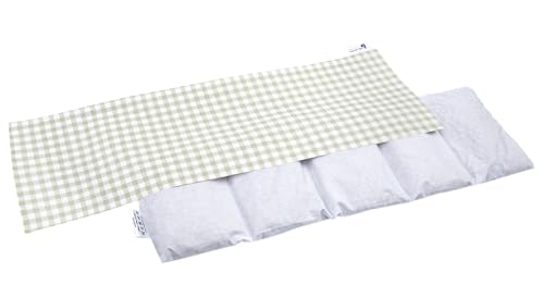 Medi Partners Almohadilla térmica hueso de cereza 60x20cm 800g 100% Algodón 5 cámaras Grande Terapias de frío Funda Extraíble (Cuadros, Algodón)