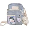 Cute Crossbody Bag Women Shoulder Bag with Doll Pendant Nylon Messenger Bag