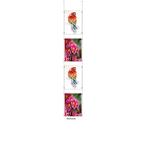 A4 Portrait Wire Cable Display Acrylic Poster Holder Retail Shop Window Signs Display Panels (4)