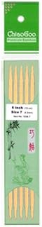 ChiaoGoo Double Point 6 inch (15cm) Bamboo Natural Knitting Needle Size US 1.5 (2.5mm) 1016-1.5