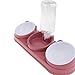 Cat Bowls 3 in 1 Feeding Bowls Raised Automatic Water Bottle Detachable PP Material Sturdy for Indoor Cats Suitable for Home Use Pet Feeding, Pink