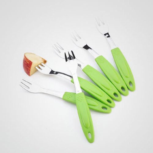 Image of 10-Piece Stainless Steel Fruit Fork Set, Heavy Duty, Rust-Resistant, Dishwasher Safe Dessert Forks, Perfect for Fruits, Cheese, Appetizers, Wedding, Party, Picnics, Daily Use (Multicolour)