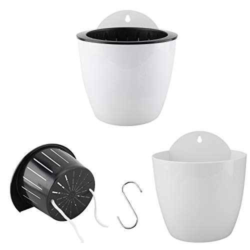 Homend 7 Pack Self Watering Hanging Planters, Lazy Flower Pots Water Hanging Plants Pot, Succulent Plants And Small Flower Pots Plants Pots With 7 Hooks (7 Inch(180Mm), 7 Pack With 7 Hooks) #TOP2