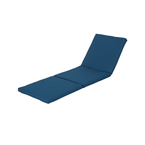 Christopher Knight Home Jamaica Outdoor Water Resistant Chaise Lounge Cushion, Blue