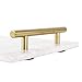 HighFree Real Marble Stone Decorative Tray, Handmade Nightstand Tray with Copper-Color Metal Handles for Counter, Vanity, Dresser, Nightstand and Desk, Heavy Duty (11.8