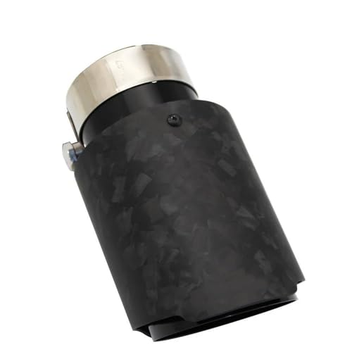 Embout échappement universel droit en carbone mat et acier noir 57mm-101mm pour auto