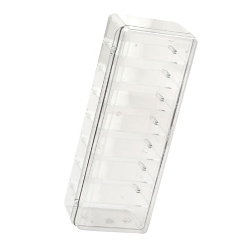 YIGZYCN Contenedor de almacenamiento transparente apilable con construcción resistente, ideal para figuras en miniatura y organizador de escritorio, vitrina transparente
