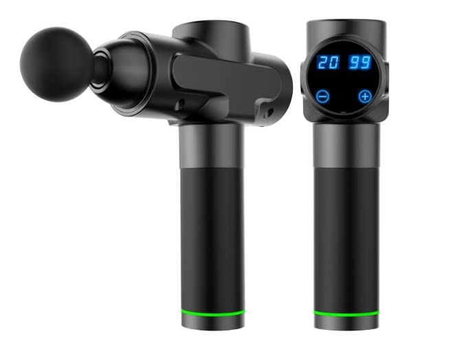 Pistola de masaje, Pistola de masaje muscular de tejido profundo Pantalla LCD, Pistola de masaje deportivo de percusión eléctrica portátil de mano con 6 cabezales de masaje, for aliviar el dolor muscu